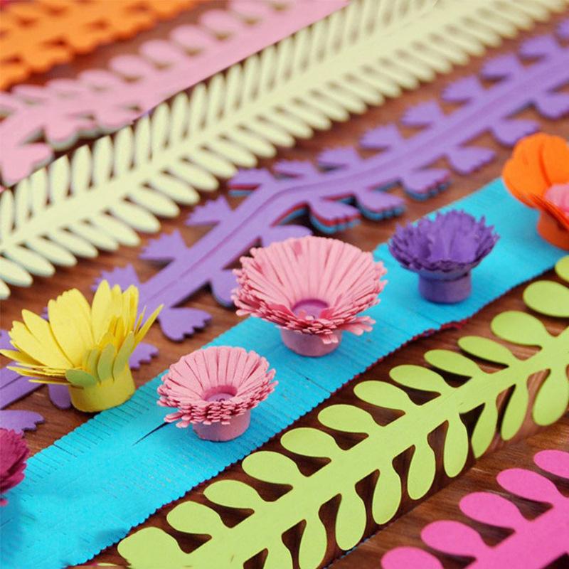 WTEMPO Flower Shape Quilling Paper Drawing By Students Three-dimensional Color Mixed with Single Color Flower Shape Roll Paper Material