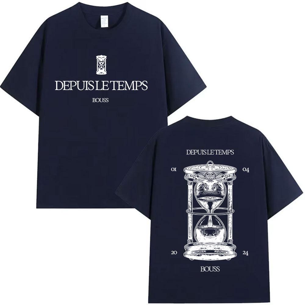 DEPUIS LE TEMPS BOUSS Tour 2025 Merch T Shirt Mens Women Vintage Fashion Oversized Cotton Tshirts Man Hip Hop Clothing Tshirt