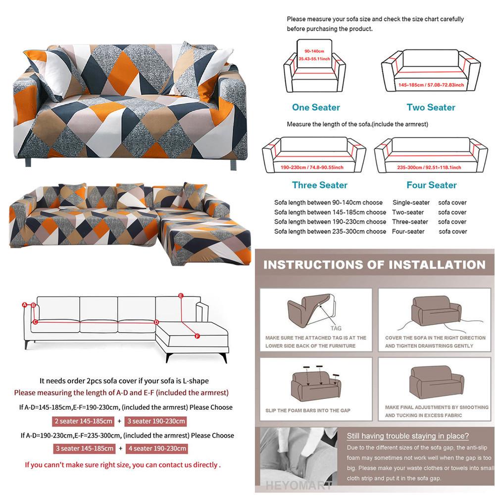 1 To 4Seater  Super Stretch Printed Sofa Covers for Couch Covers Sofa Slipcovers Soft for Living Room Furniture Chair Protector