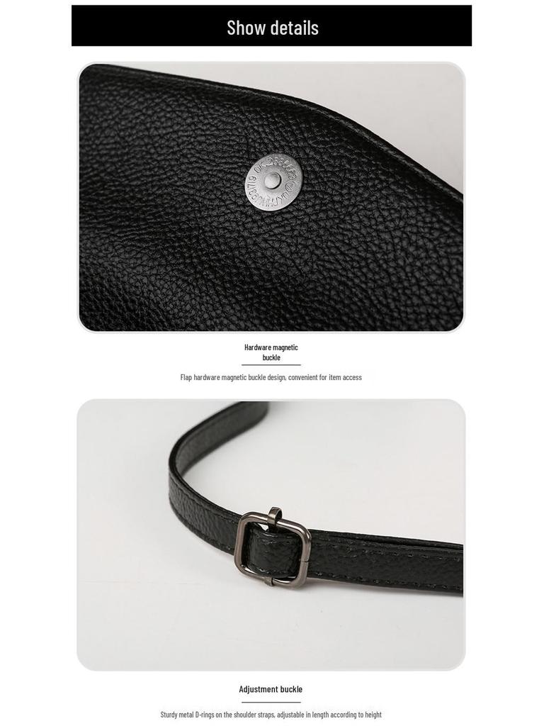 Top Layer Cowhide Women's 2025 Fashion Genuine Leather Large Capacity Crossbody Pillow Bag