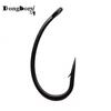 100PCS Teflon Coated Curve Shank Carp Hooks Barbed Heavily Forged Chemically Sharpened Carp Fishing Hook Matt Black Hook Point