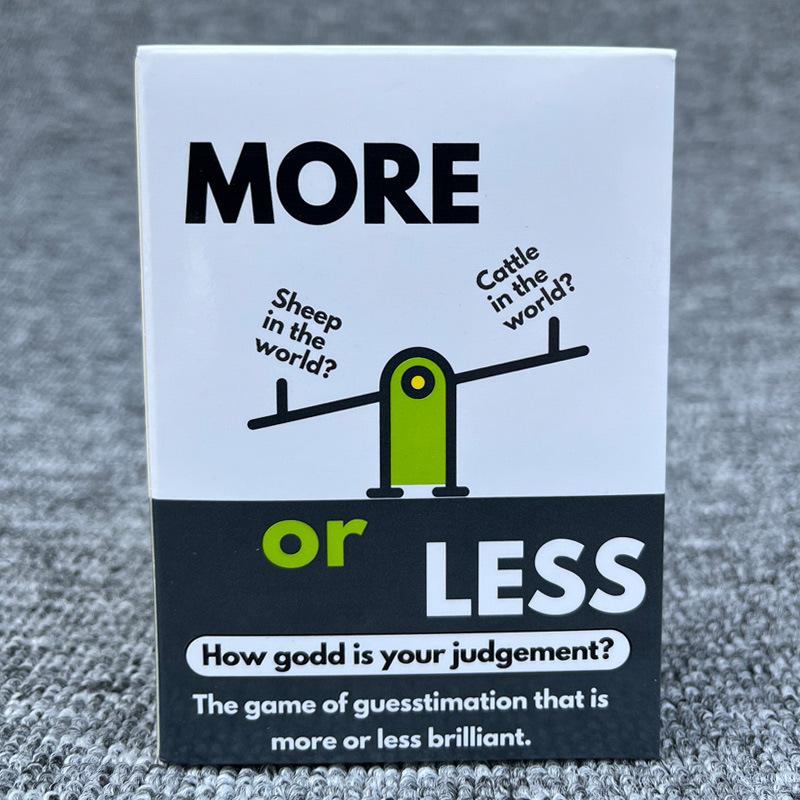 

Or More Less Card Game Cardboard Good Judgement Family Party Interesting Action