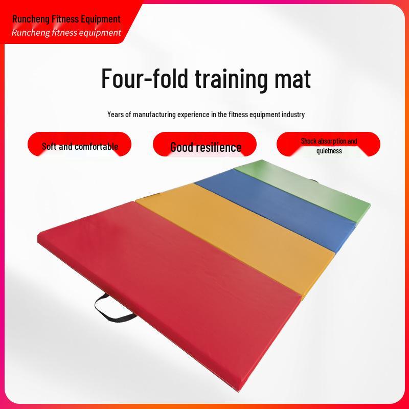 Children s Folding Fitness Mat - PVC Mesh Protective Mat Four-Fold Mat 007
