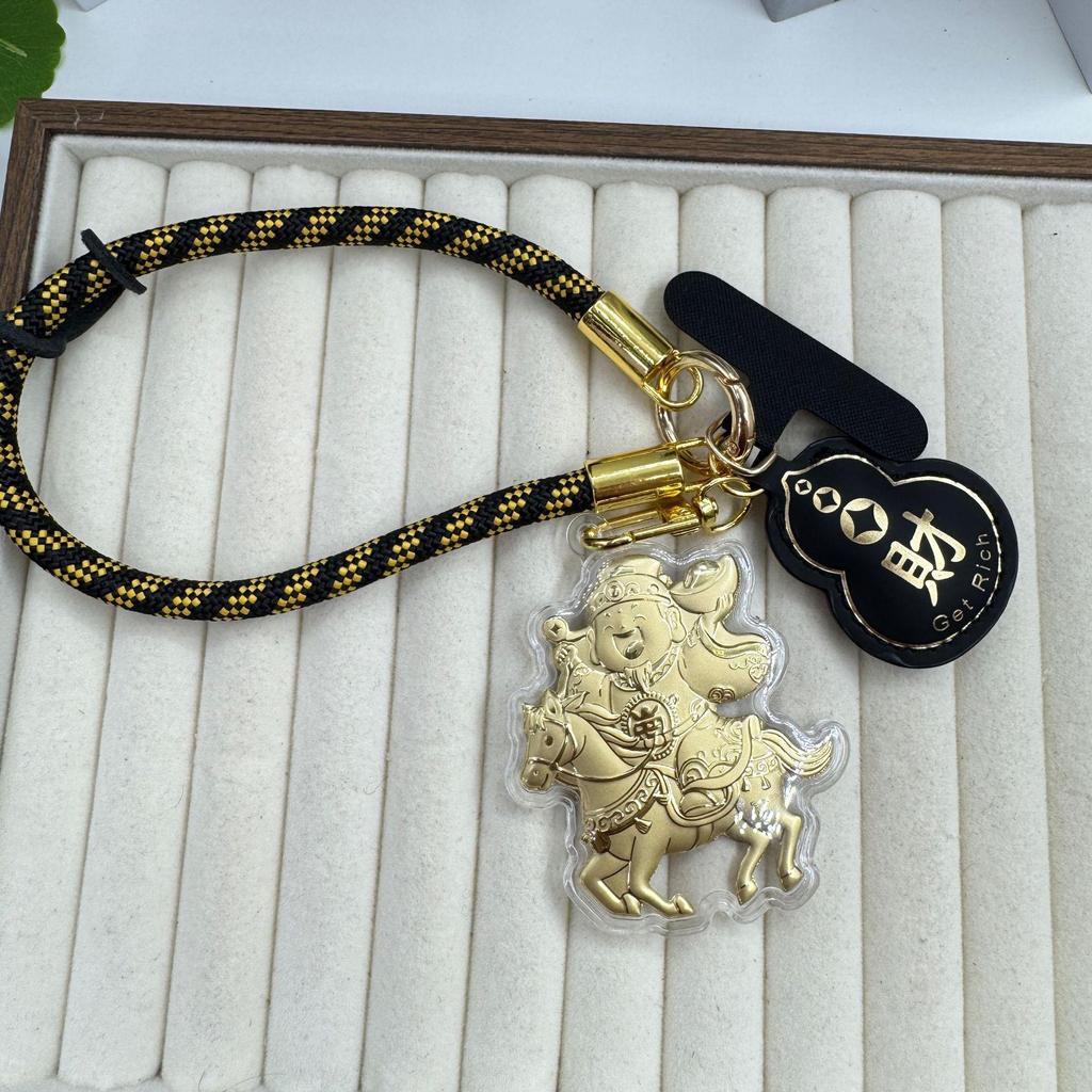 999 Pure Gold Zodiac Horse Keychain Pendant - New Year Gift