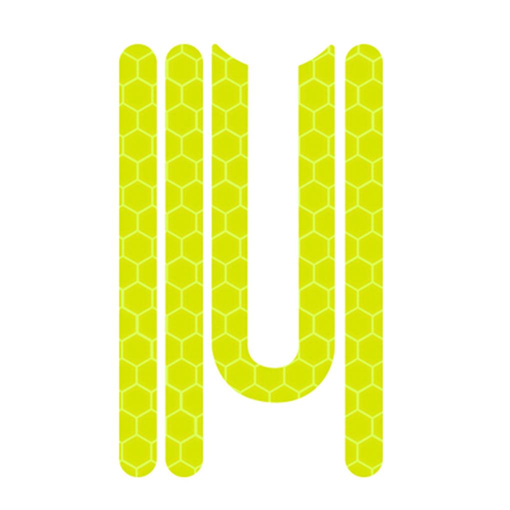 4 шт. Светоотражающая полоса Аксессуары для самоката Пылезащитная Самоклеящаяся наклейка Наклейка на велосипед Ночная Туманная Полосы безопасности жёлтый