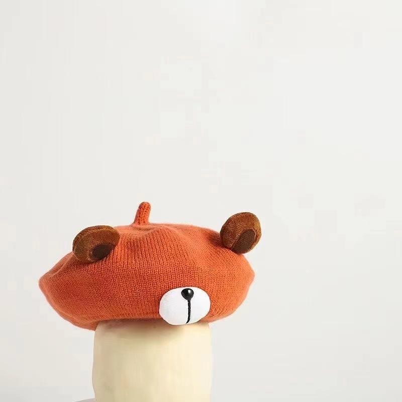 

Ветрозащитная детская вязаная шапка красная осенне-зимняя шапка новая шапка художника оранжевый