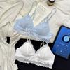 Triangle Cup Lace Underwear Thin Shoulder Strap Light and Comfortable Hollow Steel Ring Bra Women's Beauty Back Not Empty Cup
