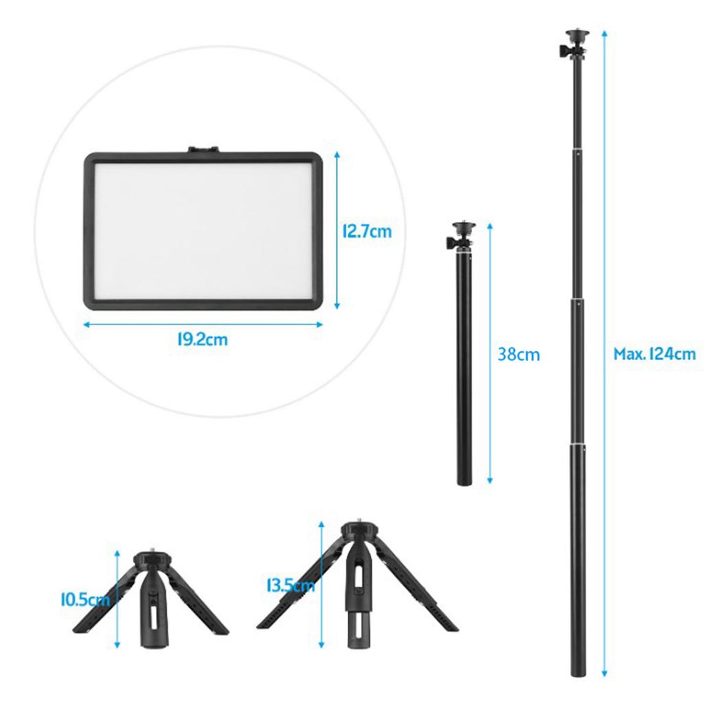 RGB Video Light Kit 10 Levels Brightness Dimmable USB LED Video Lighting Kit with Extendable Tripod