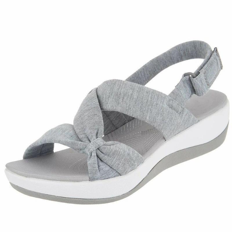 New Flat Platform Women's Sandals Summer Bohemian Velcro Cross Muffin Sandals