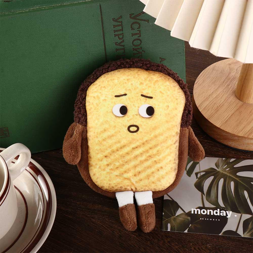 Toast Bread Key Chain Bag Plush Plush Wallet Pouch Bag Storage Bag Women