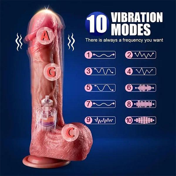 Dildo Sex Toy Vibrátor pro ženy Stimulátor klitorisu Obrovský velký elektrický teleskopický penis Měkký vibrátor Dildo Ženské masturbátory