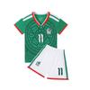 27 Mexico Home Court No. 11 National Team Football Jersey Children's Clothing Children's Set 14 Yards -30 Yards