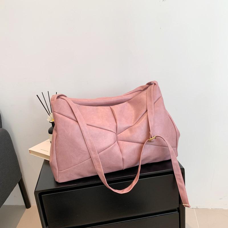 

Сумка через плечо из натуральной кожи и ткани для женщин, большая вместимость, повседневная французская сумка