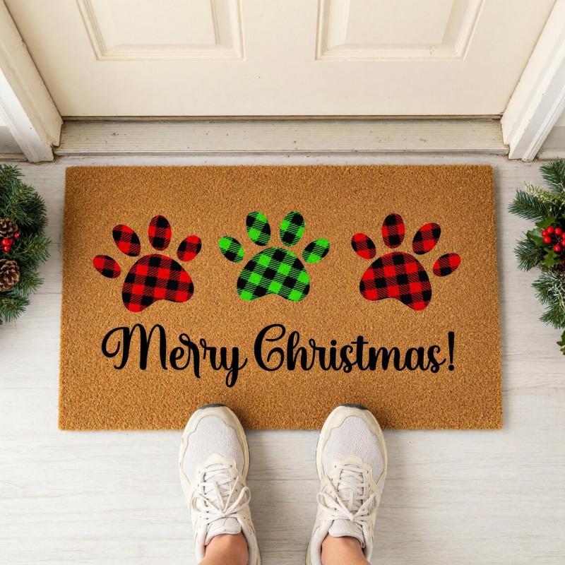 American Minimalist Letter Print Coir-Like Doormat Entryway Outdoor Non-Slip Dirt Trapper Mat