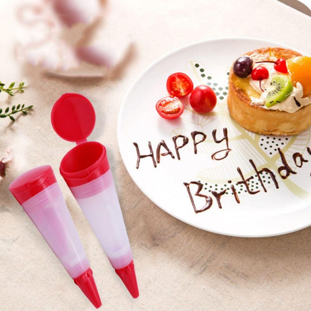 3 Nozzles Food Writing Pen Silicone Cake Decorative Pen Multifunctional Cream Cake Writing Pen Jam