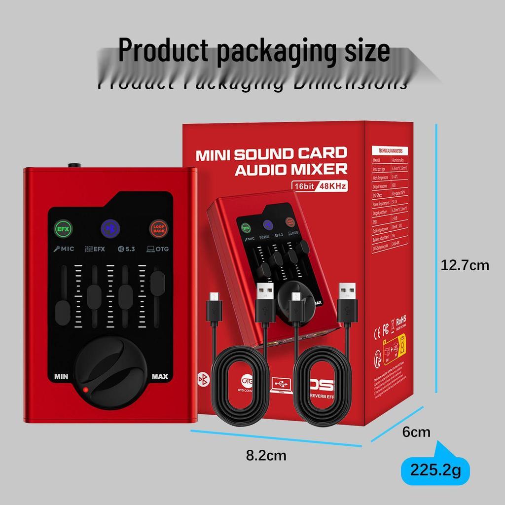 Bluetooth Sound Card for Live Broadcast & Mobile Singing - Compatible with Douyin & Kuaishou