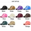 Solid Color Baseball Cap With Curved Brim Washed Cotton Sun Hat