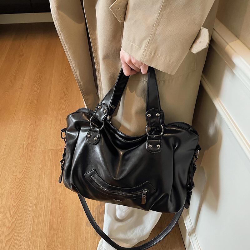 Premium Retro Large-capacity Bag 2025 New Commuter Women's Shoulder Messenger Bag Short-distance Portable Tote Bag