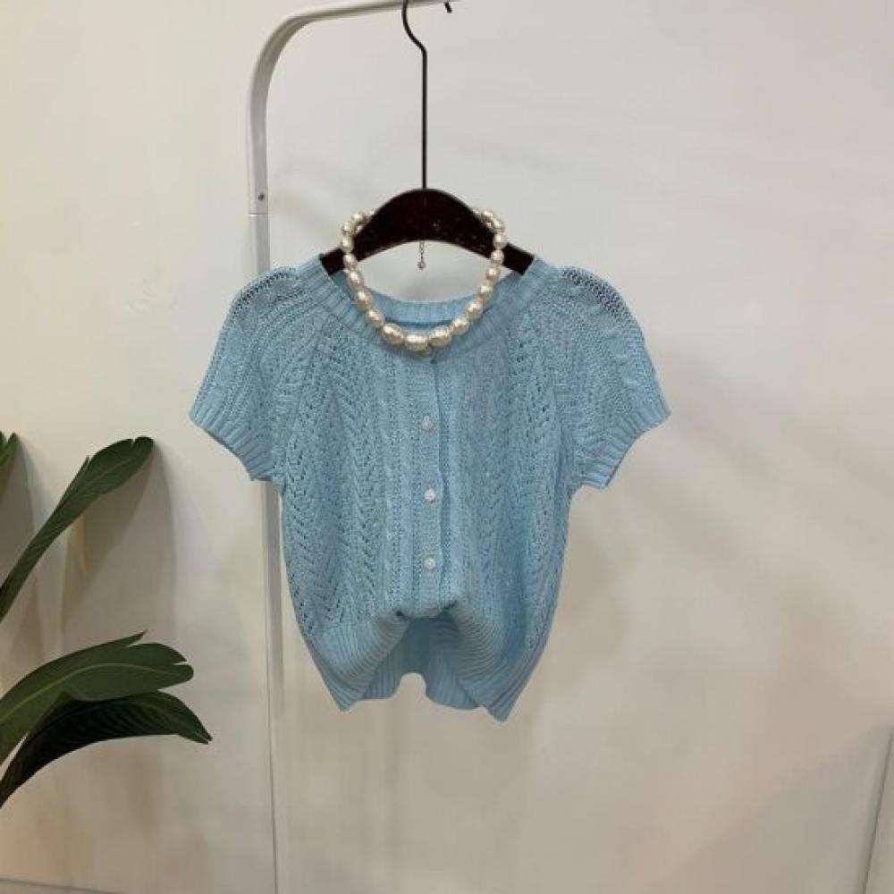 C S In The Room Women S De Noe CroChet Raglan Short Sleeve Knit Cardigan 4ColorS