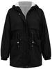 Women's 2024 Hooded Fur-Lined Windbreaker: Autumn/Winter Warm Zipper Jacket