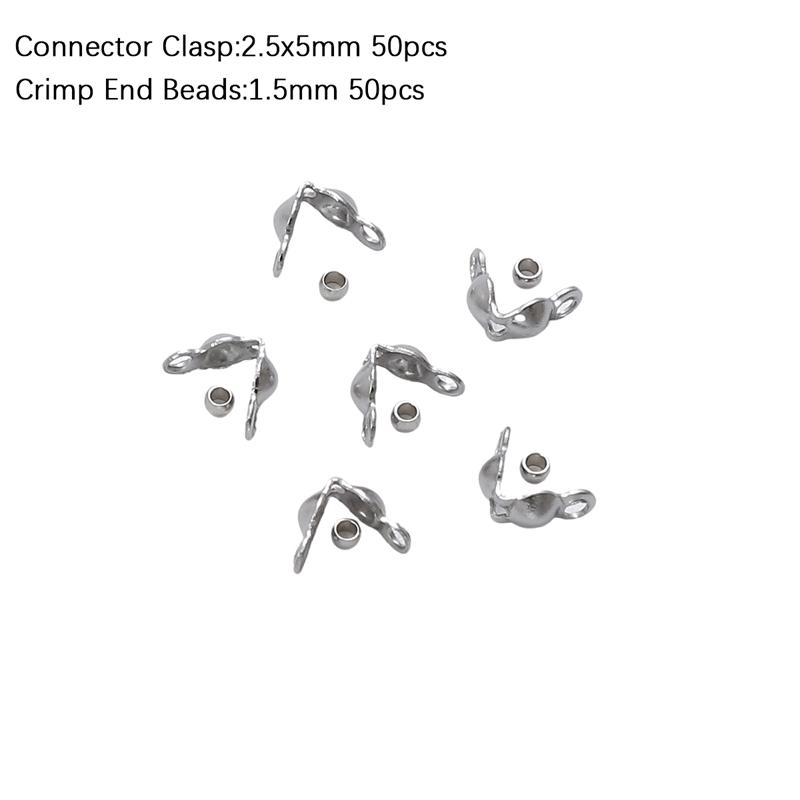 

100 шт. Позиционирующая бусина-пряжка из нержавеющей стали, застежка-аксессуар для цепочки, ожерелья, браслета, коннекторы для изготовления ювелирных изделий 2.5x5mm+1.5mm 100pcs роман серебряный
