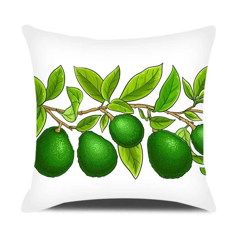 Summer Home Decor Pillow Cover 18x18 Inches Cartoon Fruits Printed Pillowcase Sofa Chair Seat Decorative Pillows Cushion Covers