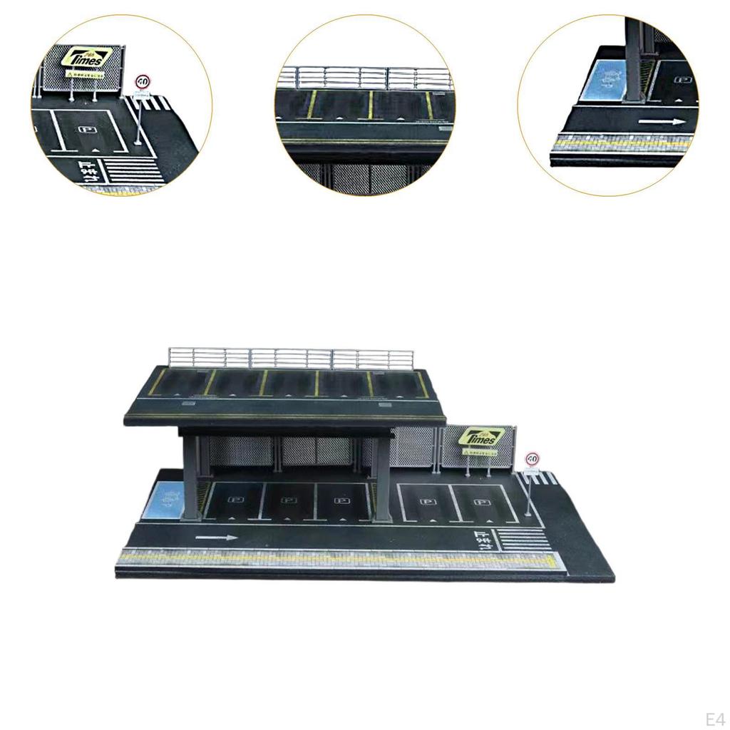 1/64 Model Car Display Organizer Decorative Toy Storage Box Parking Garage Diorama