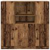 3 piece kitchen cabinet set with rustic wood effect engineered wood