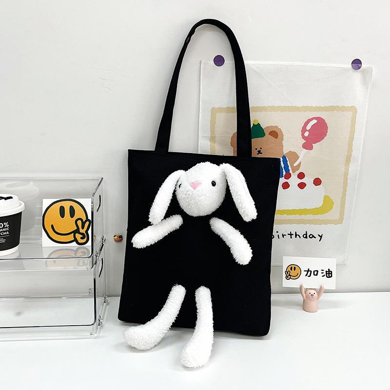 Canvas bag new women's bag fashionable sweet cartoon shoulder bag handbag