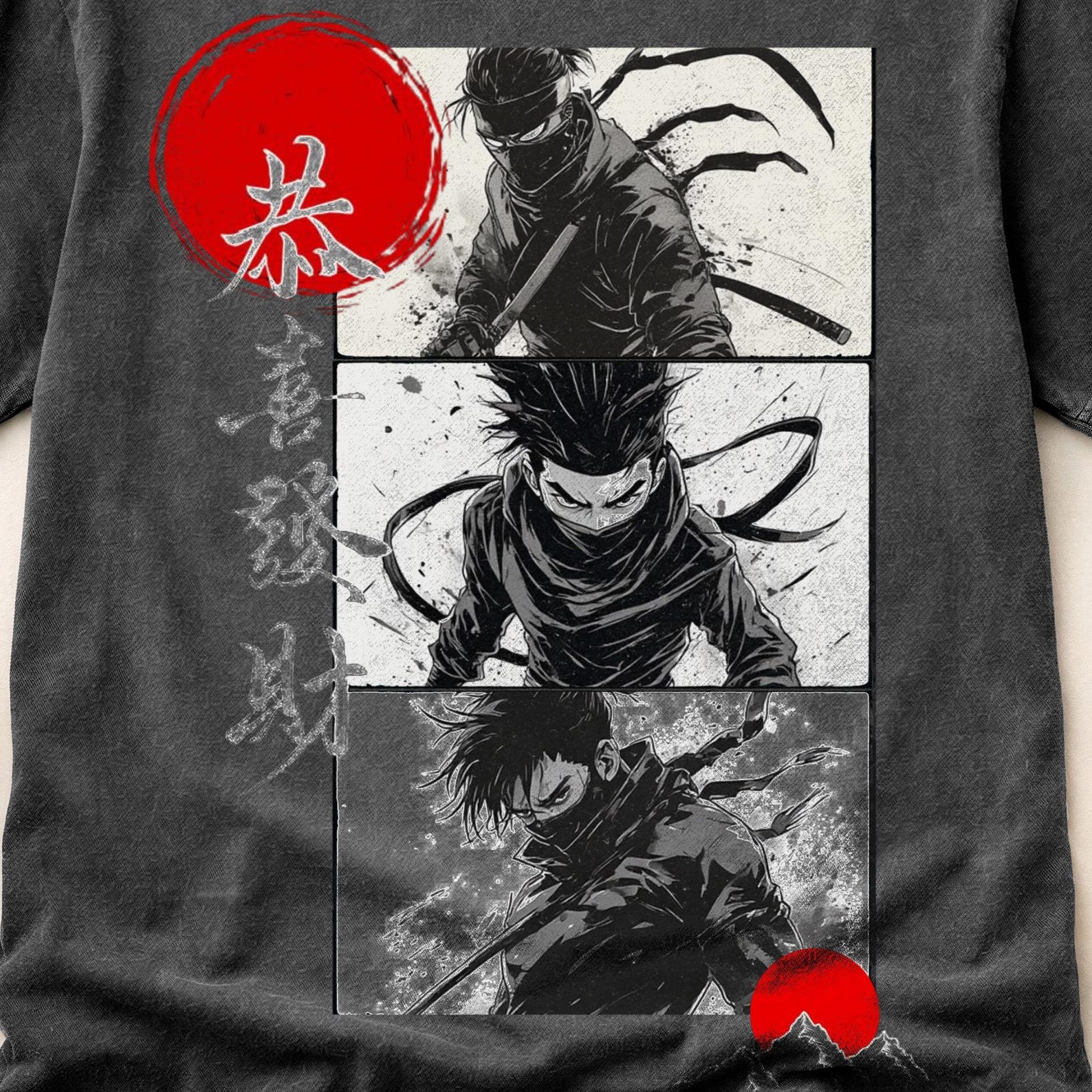 Anime Graphic Tee, Oversized Shirt,Samurai Shirt, Washed Anime tee, Manga shirt,Anime Fan Gift, Vintage anime shirt, Japanese graphic tee 2XL
