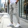 Men's Loose Straight Leg Multi-Pocket Cargo Pants for Outdoor Sports Hiking Casual Wear