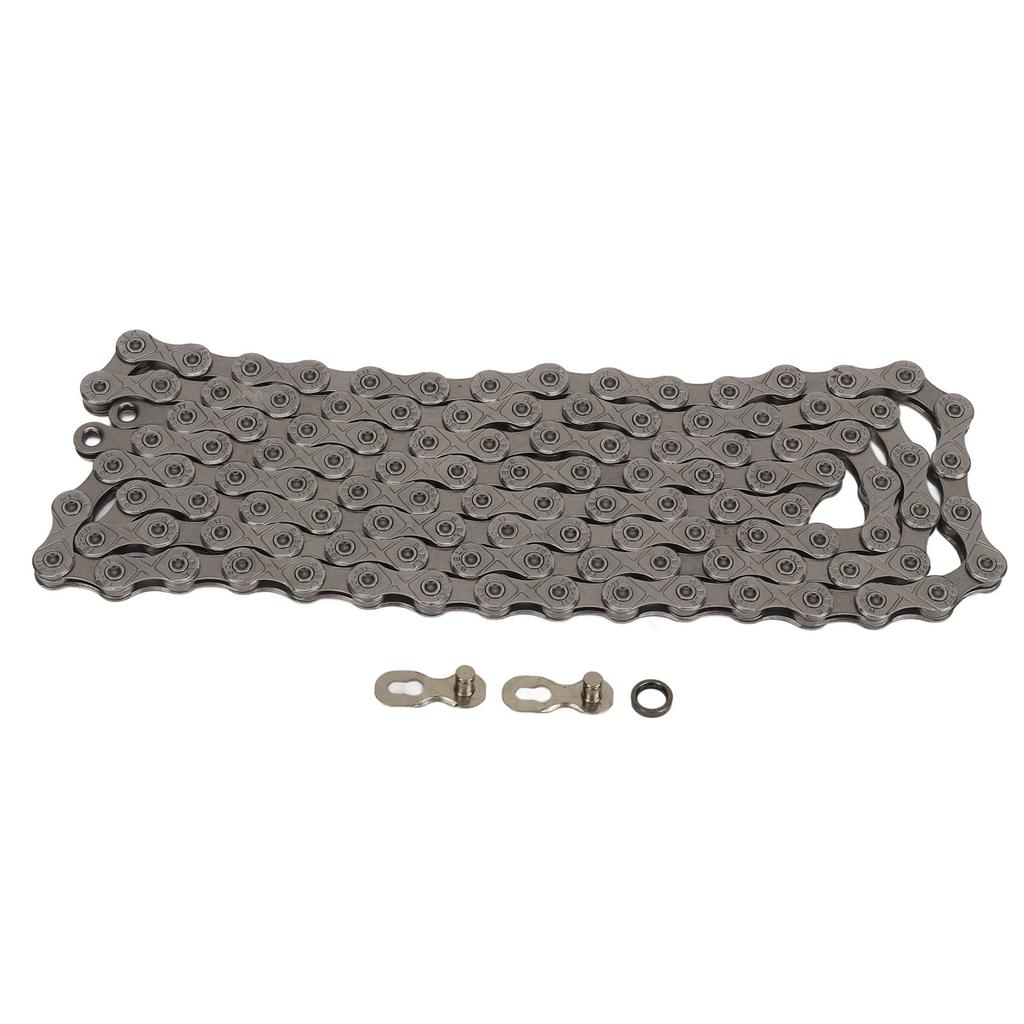 Bike Chain Carbon Steel High Strength 11 Speed Bike Chain with Buckles for Mountain Bikes Road Bikes Grey