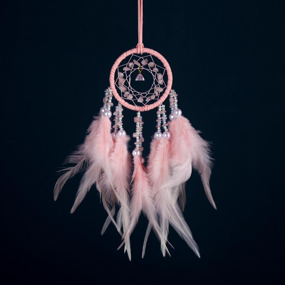 Hand Knitting Dream Catcher Car Pendant Handmade Crystal Stone Car Pendant  Mirror Decoration