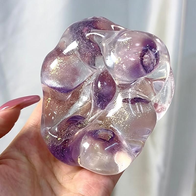 Glass Fruit Series! Thin-Skin Moldable Squeeze Balls With Soft Texture Stress Relief Fidget Toys For Adults