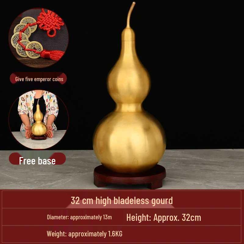 Brass Bagua Gourd with Five Emperors' Coins Pendant – Home Decor Craft