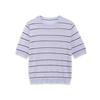 European Style Women's Striped Round Neck Short-Sleeve Top - Spring 2026 Collection (Picture Color)