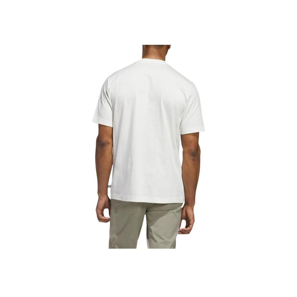 Adidas Soft And Comfortable Versatile Round Neck Short Sleeve T-Shirt Men Tops White JI9461