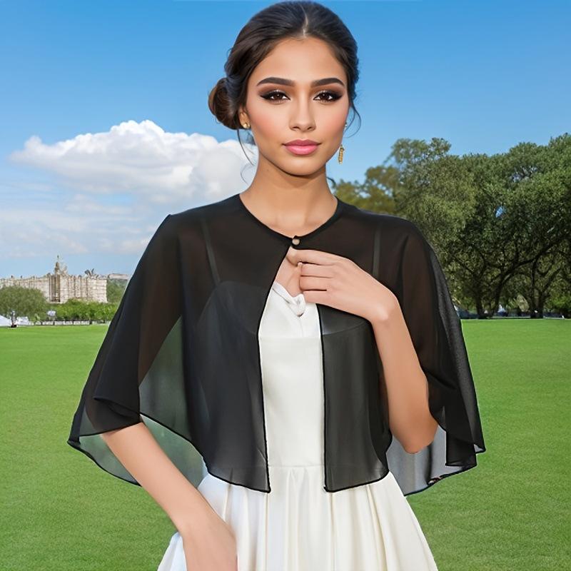 

Шикарная трансграничная шифоновая шаль с жемчугом: Универсальная защита от солнца в японско-корейском стиле 60-80 cm чёрный