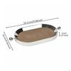 Decorative Serving Tray Stainless Steel Mirror Leather Base Household Storage for Dining Table,