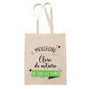 Tote Bag - PLANETEE - Notary Clerk Best Woman of All Time - Cotton - Beige - Printed In France