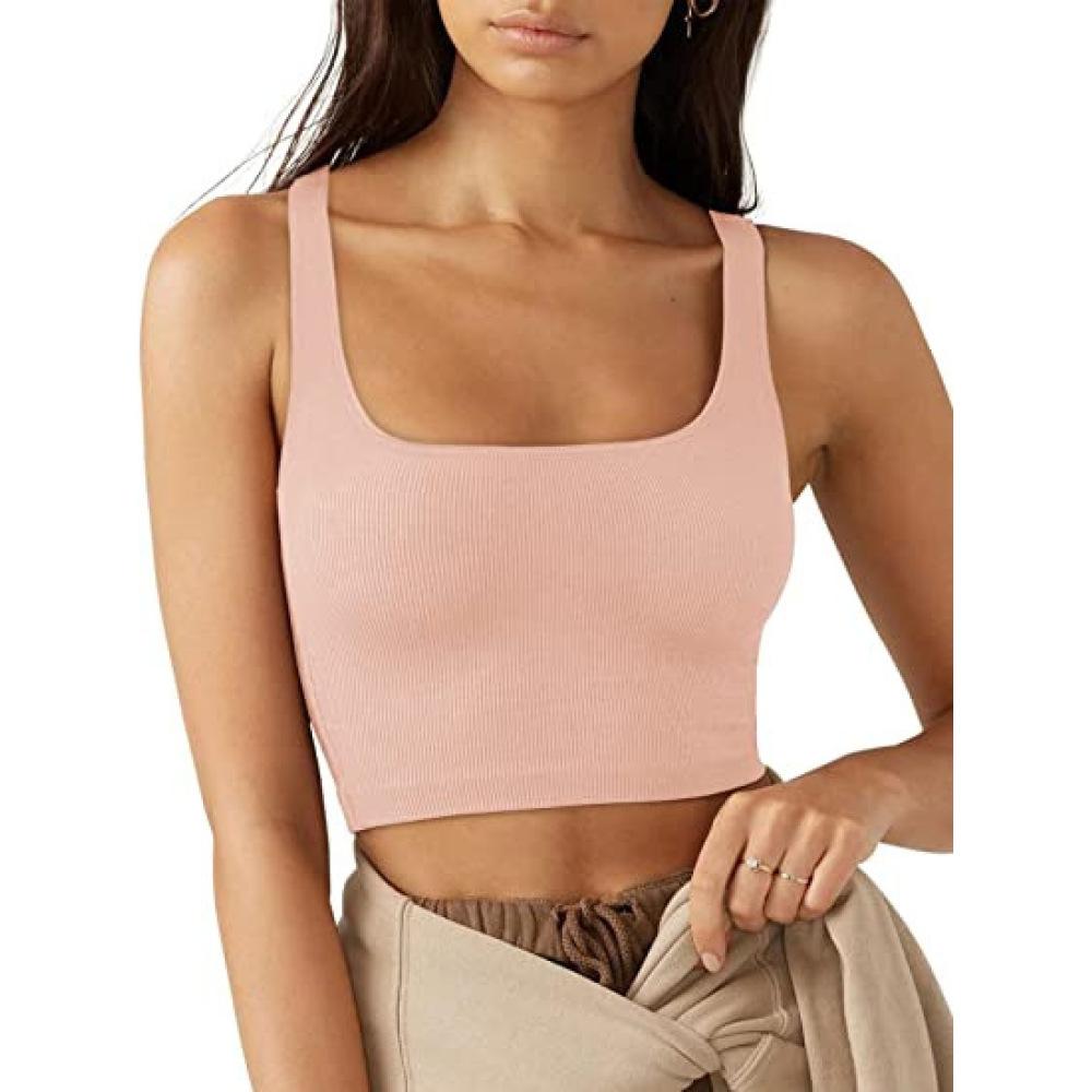 Women's Solid Color Fashion Trend Sexy Threaded Short Vest