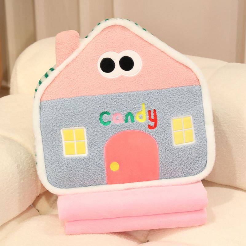 Macaron Small Colored House Plush Cushion Pillow Filling For Sofa Decor Bed