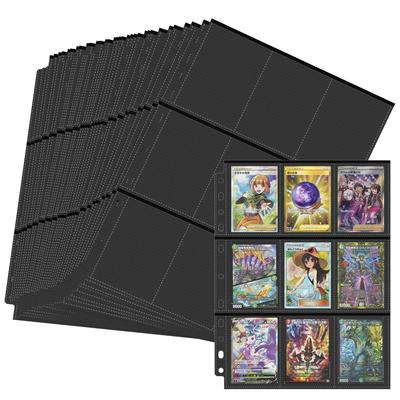 SENUN Sammelkartenordner, Kartenordner, kompatibel mit 2, 3, 4, 11 Löchern, 9 Taschen, Kartenblatt, Sammeln und anderen Karten, 7 x 9 cm, doppelseitiger Kartenordner mit 18 Taschen