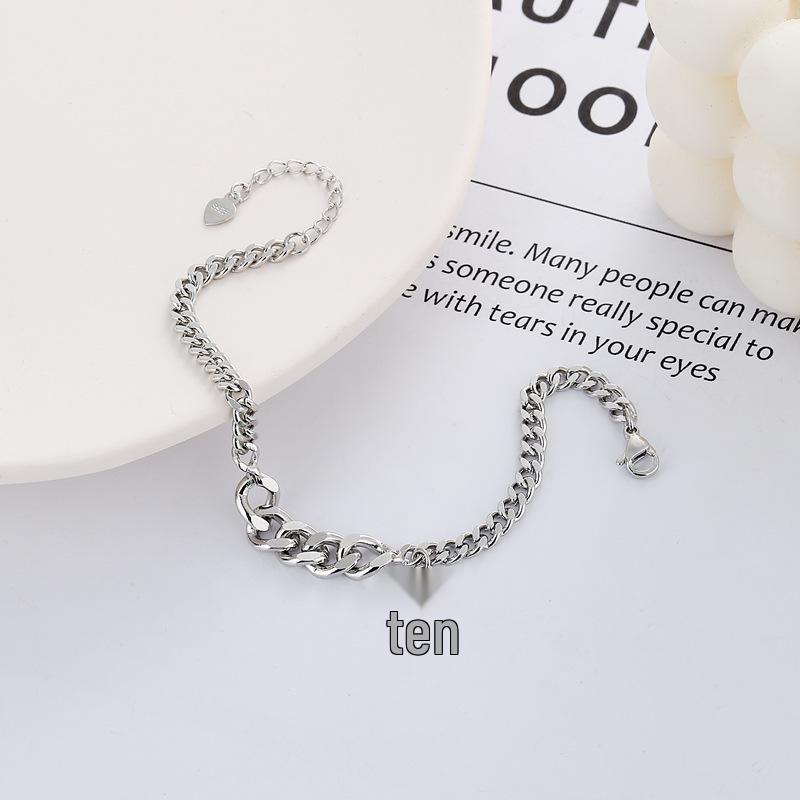 Korean Style Chunky Chain Hip Hop Bracelet with Cross Tassel - Trendy Christmas Fashion 
