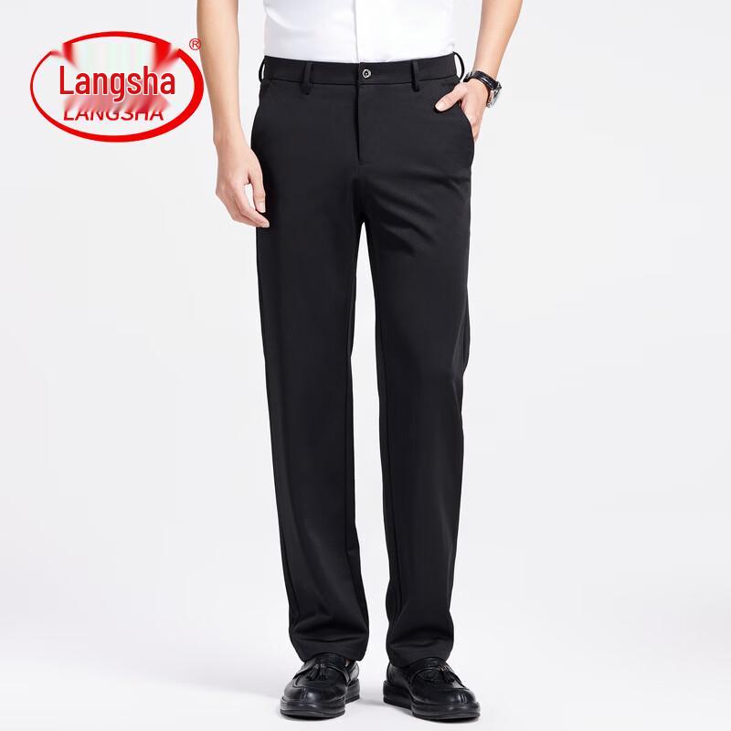 

LangSha Men s Casual Business Straight-Leg Pants 30