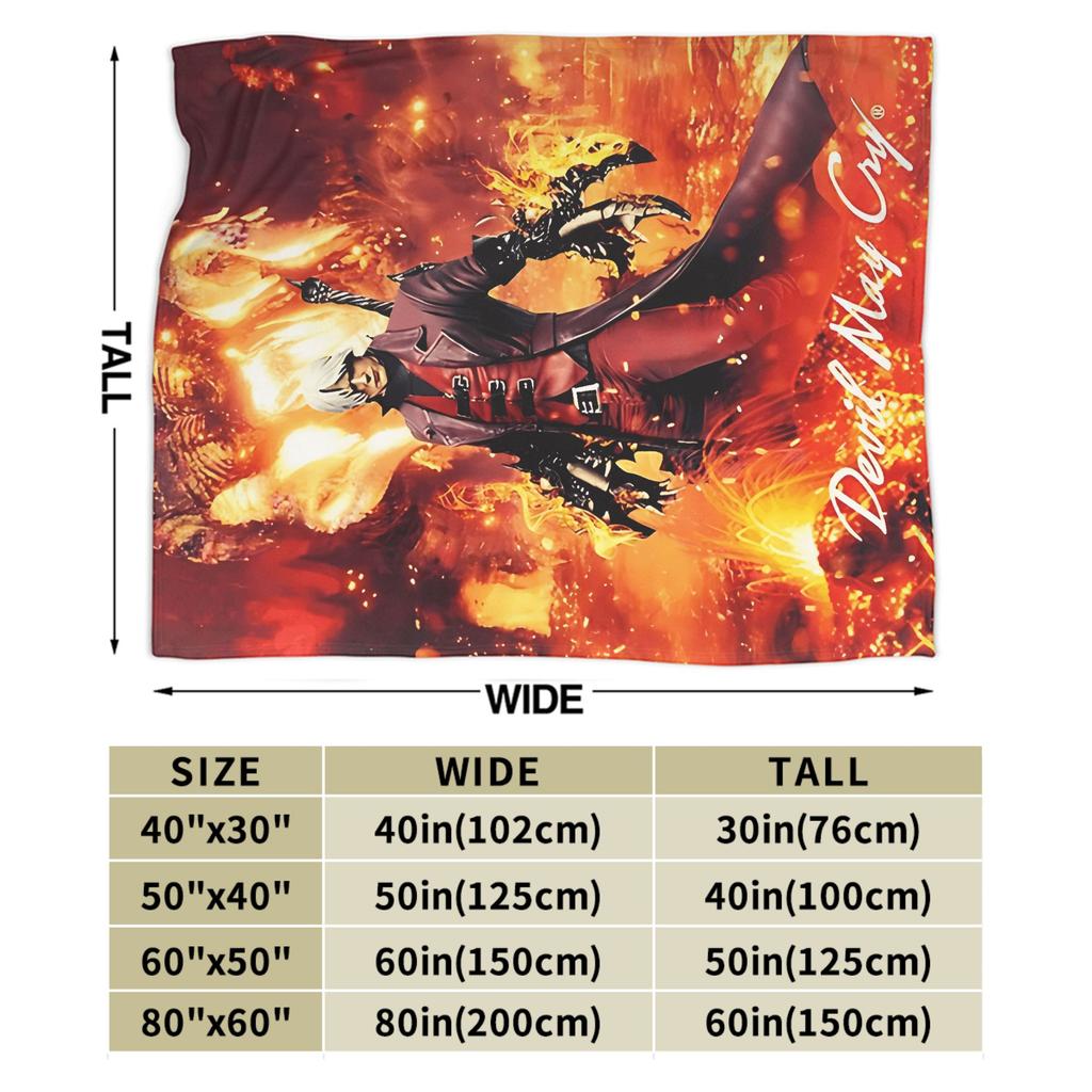 Devil May Cry 5 Dante Blanket Airplane Travel Flannel Bedding Throws For Living Room Super Soft Design Quality Bedspread
