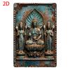Tin SignVintage Golden Leaf Buddha Aluminum Wall Sign  Retro Metal Decor For Home  GardenPerfect For Room Decor