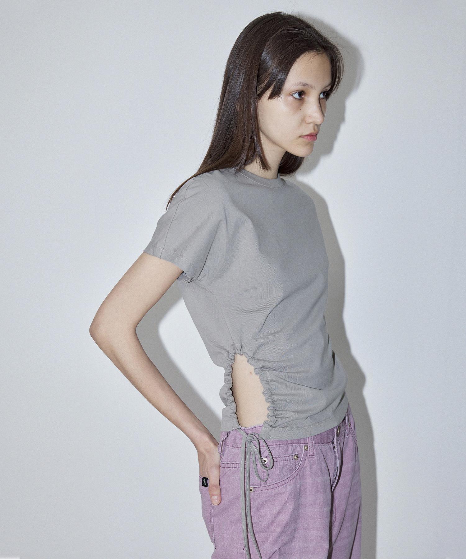 Enor Side Hole String T-Shirt - Beige S