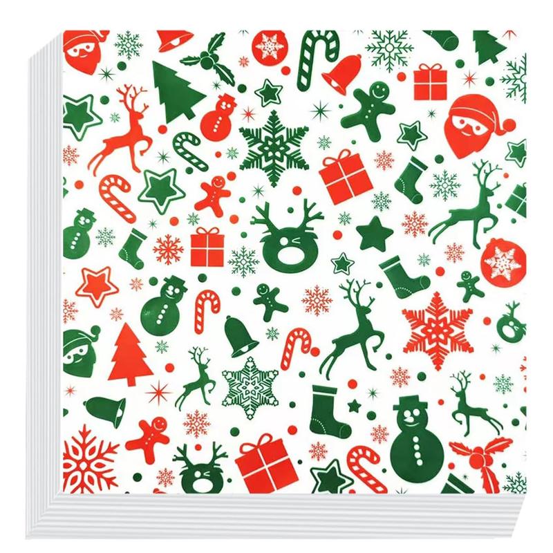 100Pcs Christmas Theme Paper Liners Sandwich Wrapping Paper 8Style Wax Paper Sheets For BBQ Picnic Festival Party Fast Food Tool