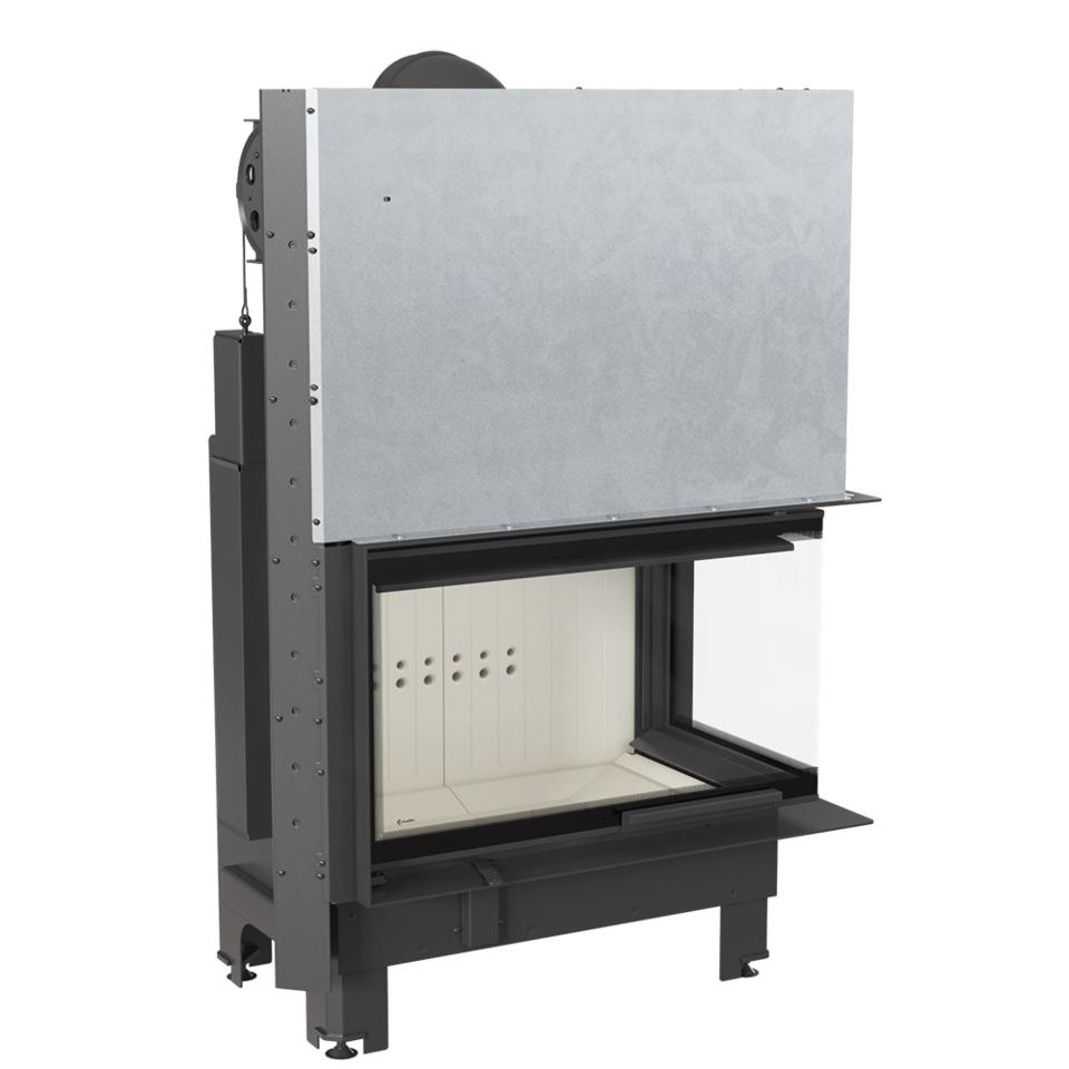 Steel Fireplace KRATKI MBO Right 15 kW Ø 200 Lift-up Self Closing Door